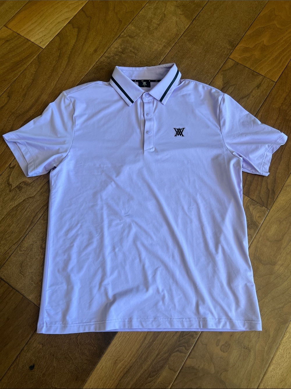Men's Purple Polo with Contrast Trim and Chest Emblem
